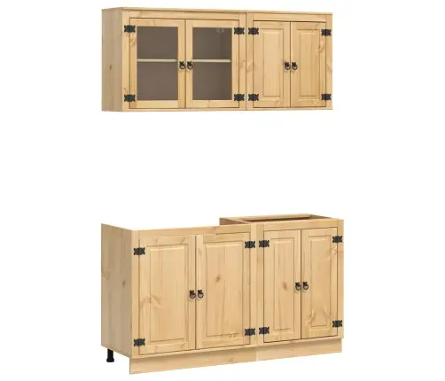 Spintelė Su Stalčiais 4 Pcs Medus Kietos Pušies Mediena