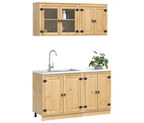 Spintelė Su Stalčiais 4 Pcs Medus Kietos Pušies Mediena