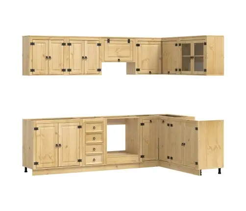 Plakans Ar Atvilktni Ar Plauktu 10 Pcs Medus Ciets Priedes Koks Vidaxl