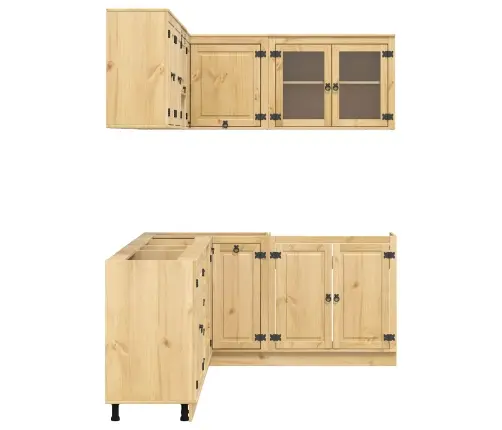 Plakans Ar Atvilktni Ar Plauktu 10 Pcs Medus Ciets Priedes Koks Vidaxl