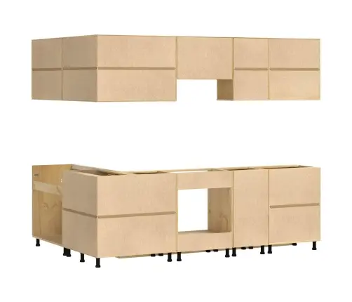 Spintelė Su Stalčiais 10 Pcs Medus Kietos Pušies Mediena