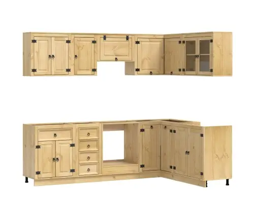 Spintelė Su Stalčiais 10 Pcs Medus Kietos Pušies Mediena