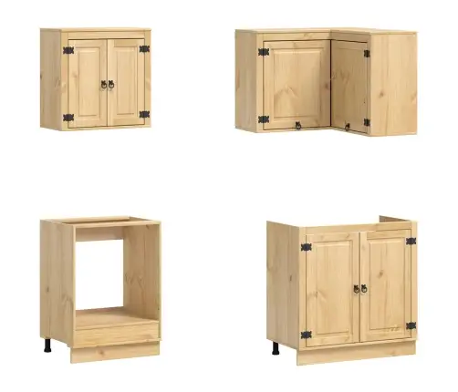 Plakans Ar Plauktu Ar Durvīm 8 Pcs Medus Ciets Priedes Koks Vidaxl