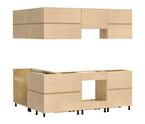 Plakans Ar Plauktu Ar Durvīm 8 Pcs Medus Ciets Priedes Koks Vidaxl