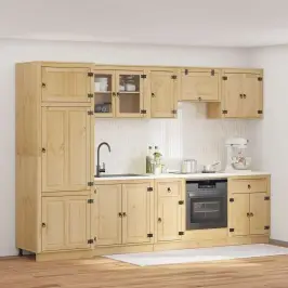 Plakans Ar Atvilktni Ar Plauktu 9 Pcs Medus Ciets Priedes Koks Vidaxl