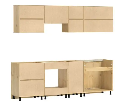 Plakans Ar Atvilktni Ar Plauktu 8 Pcs Medus Ciets Priedes Koks Vidaxl