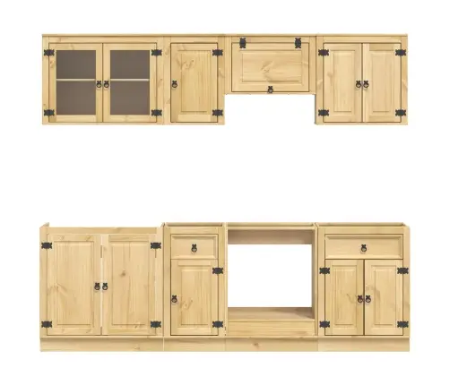 Plakans Ar Atvilktni Ar Plauktu 8 Pcs Medus Ciets Priedes Koks Vidaxl