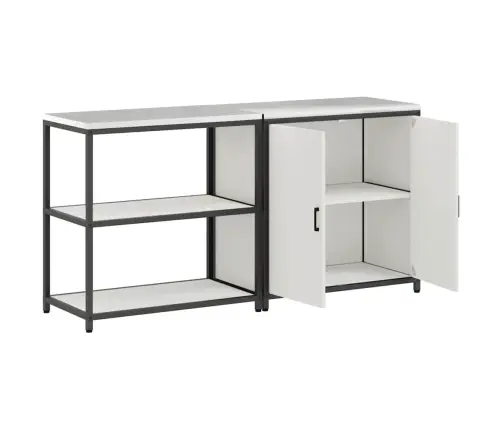 Virtuves Glabāšanas Komplekts 2 Pcs Balts 180 X 50 X 92 Cm Vidaxl