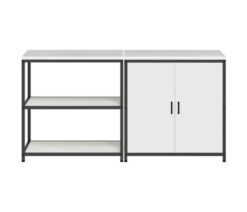 Virtuves Glabāšanas Komplekts 2 Pcs Balts 180 X 50 X 92 Cm Vidaxl