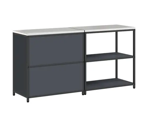 Virtuves Glabāšanas Komplekts 2 Pcs Antracīts 180 X 50 X 92 Cm Vidaxl