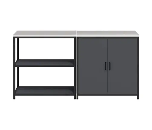 Virtuves Glabāšanas Komplekts 2 Pcs Antracīts 180 X 50 X 92 Cm Vidaxl