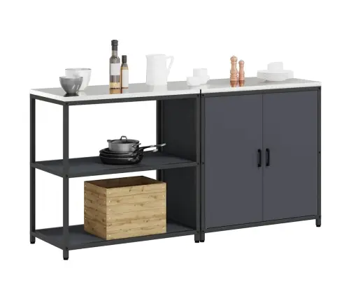 Virtuves Glabāšanas Komplekts 2 Pcs Antracīts 180 X 50 X 92 Cm Vidaxl