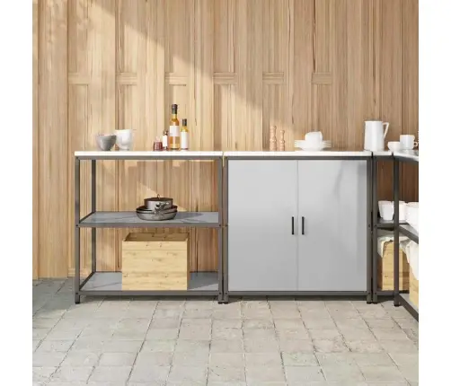 Virtuves Glabāšanas Komplekts 2 Pcs Sudrabs 180 X 50 X 92 Cm Vidaxl