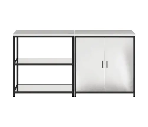 Virtuves Glabāšanas Komplekts 2 Pcs Sudrabs 180 X 50 X 92 Cm Vidaxl