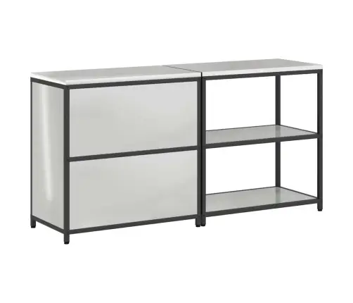 Virtuves Glabāšanas Komplekts 2 Pcs Sudrabs 180 X 50 X 92 Cm Vidaxl