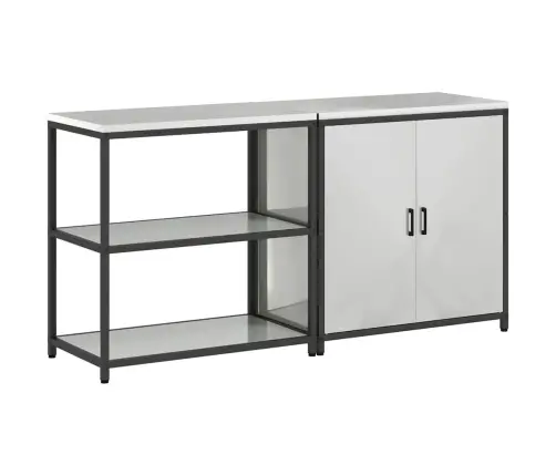 Virtuves Glabāšanas Komplekts 2 Pcs Sudrabs 180 X 50 X 92 Cm Vidaxl