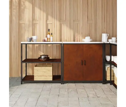 Virtuvės Saugojimo Rinkinys Su Lentyna 2 Pcs Rūdijanti