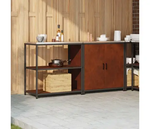 Virtuvės Saugojimo Rinkinys Su Lentyna 2 Pcs Rūdijanti