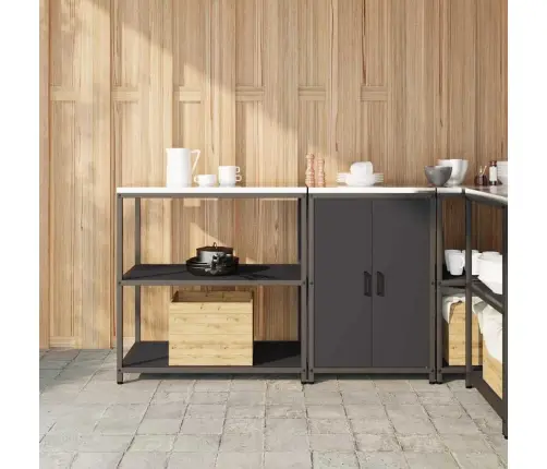 Virtuves Glabāšanas Komplekts 2 Pcs Melna 150 X 50 X 92 Cm Vidaxl