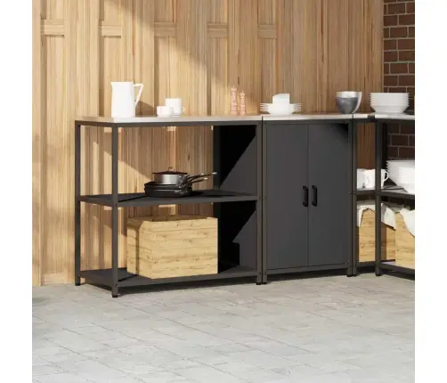 Virtuves Glabāšanas Komplekts 2 Pcs Melna 150 X 50 X 92 Cm Vidaxl