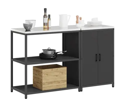 Virtuves Glabāšanas Komplekts 2 Pcs Melna 150 X 50 X 92 Cm Vidaxl