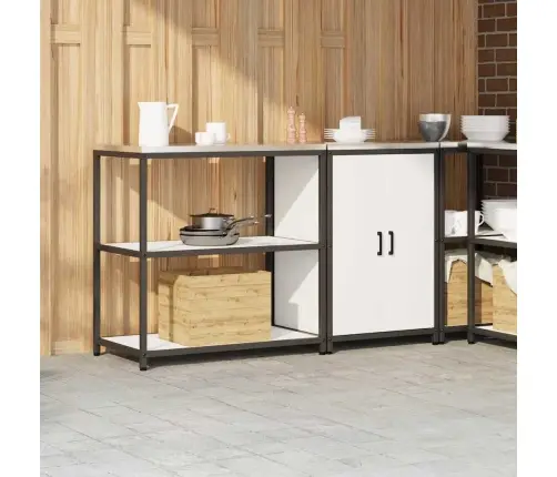 Virtuves Glabāšanas Komplekts 2 Pcs Balta 150 X 50 X 92 Cm Vidaxl