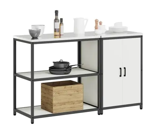 Virtuves Glabāšanas Komplekts 2 Pcs Balta 150 X 50 X 92 Cm Vidaxl