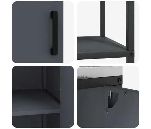 Virtuves Glabāšanas Komplekts 2 Pcs Antracīta 150 X 50 X 92 Cm Vidaxl