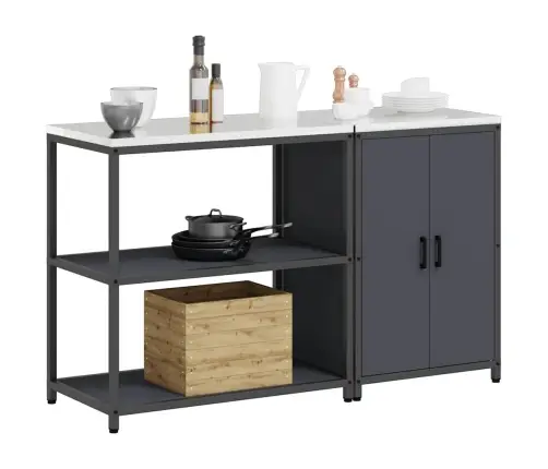 Virtuves Glabāšanas Komplekts 2 Pcs Antracīta 150 X 50 X 92 Cm Vidaxl