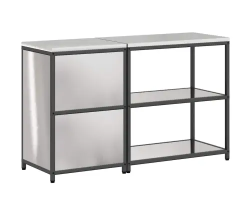 Virtuves Glabāšanas Komplekts 2 Pcs Sudrabs 150 X 50 X 92 Cm Vidaxl