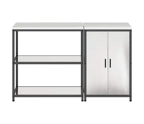 Virtuves Glabāšanas Komplekts 2 Pcs Sudrabs 150 X 50 X 92 Cm Vidaxl