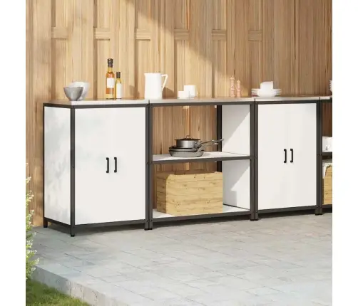 Virtuves Glabāšanas Komplekts 3 Pcs Balta 210 X 50 X 92 Cm Vidaxl