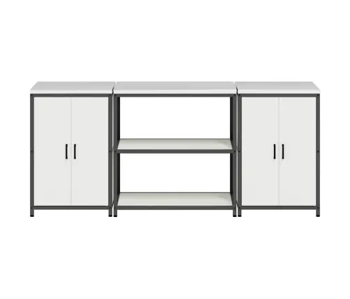 Virtuves Glabāšanas Komplekts 3 Pcs Balta 210 X 50 X 92 Cm Vidaxl