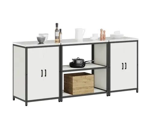 Virtuves Glabāšanas Komplekts 3 Pcs Balta 210 X 50 X 92 Cm Vidaxl