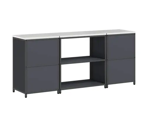 Virtuvės Saugojimo Rinkinys Su Lentyna 3 Pcs Antracitas