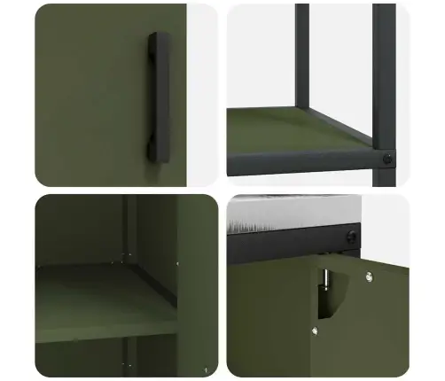 Virtuves Glabāšanas Komplekts 3 Pcs Olīvu Zaļš 210 X 50 X 92 Cm Vidaxl