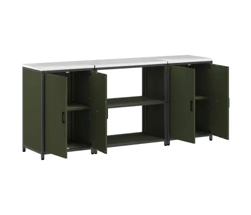 Virtuves Glabāšanas Komplekts 3 Pcs Olīvu Zaļš 210 X 50 X 92 Cm Vidaxl