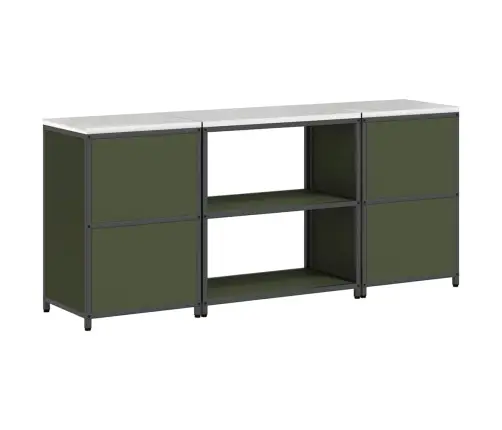 Virtuves Glabāšanas Komplekts 3 Pcs Olīvu Zaļš 210 X 50 X 92 Cm Vidaxl