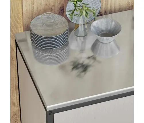 Virtuves Glabāšanas Komplekts 3 Pcs Sudrabs 210 X 50 X 92 Cm Vidaxl