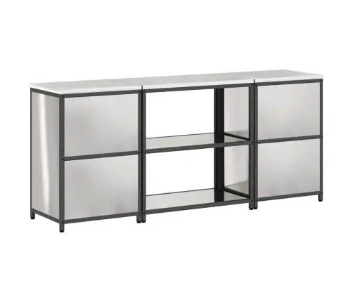 Virtuves Glabāšanas Komplekts 3 Pcs Sudrabs 210 X 50 X 92 Cm Vidaxl