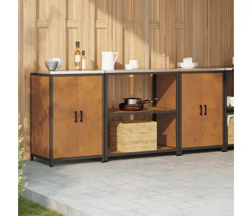 Virtuves Glabāšanas Komplekts 3 Pcs Rūsa 210 X 50 X 92 Cm Vidaxl