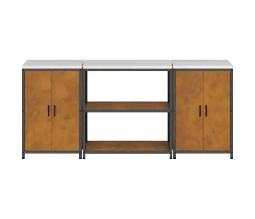 Virtuves Glabāšanas Komplekts 3 Pcs Rūsa 210 X 50 X 92 Cm Vidaxl