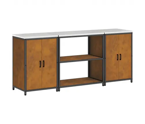 Virtuves Glabāšanas Komplekts 3 Pcs Rūsa 210 X 50 X 92 Cm Vidaxl