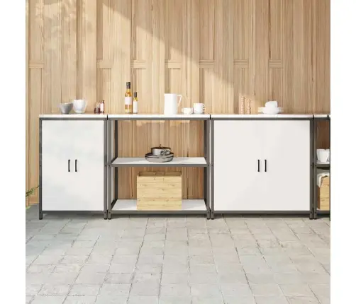 Virtuves Glabāšanas Komplekts 3 Pcs Balts 240 X 50 X 92 Cm Vidaxl