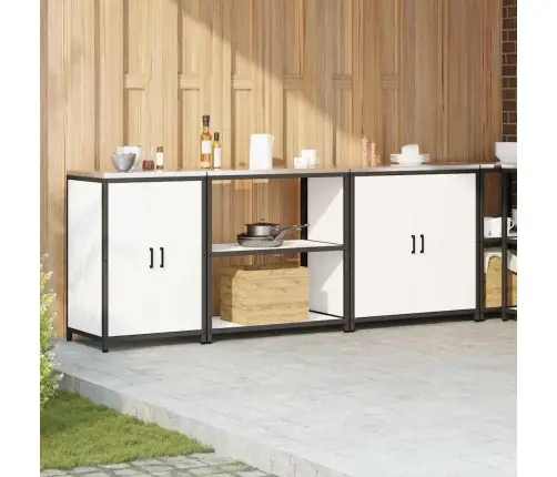 Virtuves Glabāšanas Komplekts 3 Pcs Balts 240 X 50 X 92 Cm Vidaxl