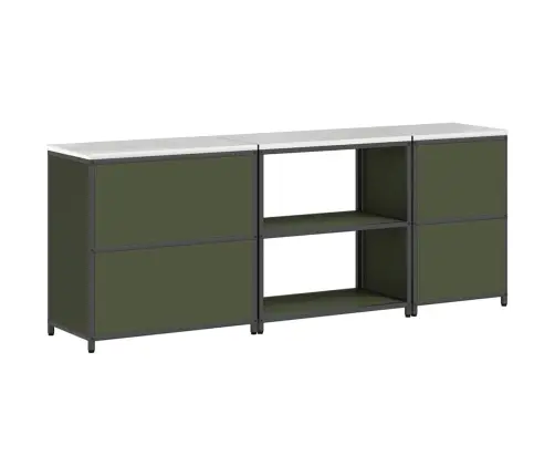 Virtuves Glabāšanas Komplekts 3 Pcs Olīvu Zaļš 240 X 50 X 92 Cm Vidaxl