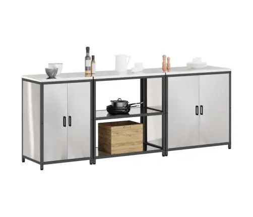 Virtuvės Saugojimo Rinkinys 3 Pcs Sidabro Nerūdijantis Plienas