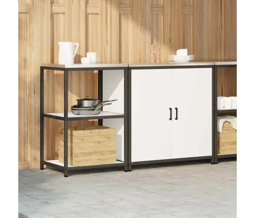 Virtuves Glabāšanas Komplekts 2 Pcs Balts 150 X 50 X 92 Cm Vidaxl