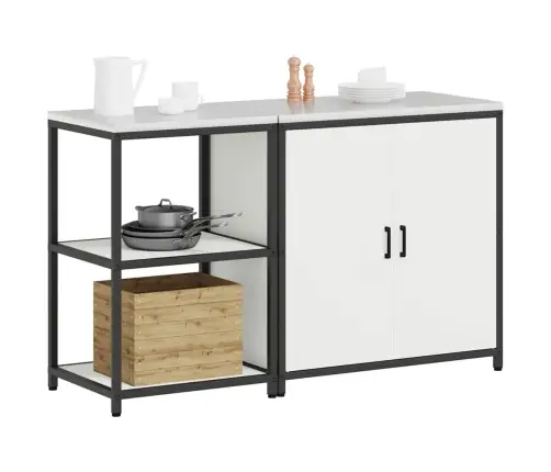 Virtuves Glabāšanas Komplekts 2 Pcs Balts 150 X 50 X 92 Cm Vidaxl