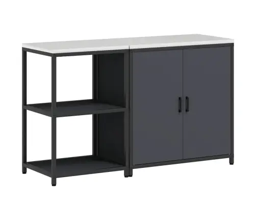 Virtuvės Saugojimo Rinkinys Su Lentyna 2 Pcs Antracitas